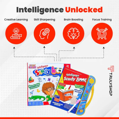 Kids Intelligence E-Book, English Letters & Words Learning, Activities with Numbers, Shapes Learning Book for kids