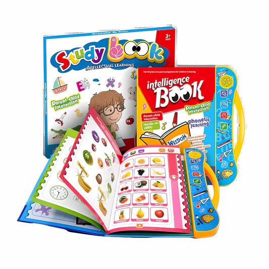 Kids Intelligence E-Book, English Letters & Words Learning, Activities with Numbers, Shapes Learning Book for kids